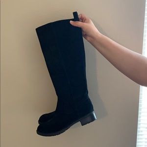 Clark’s black suade riding boots